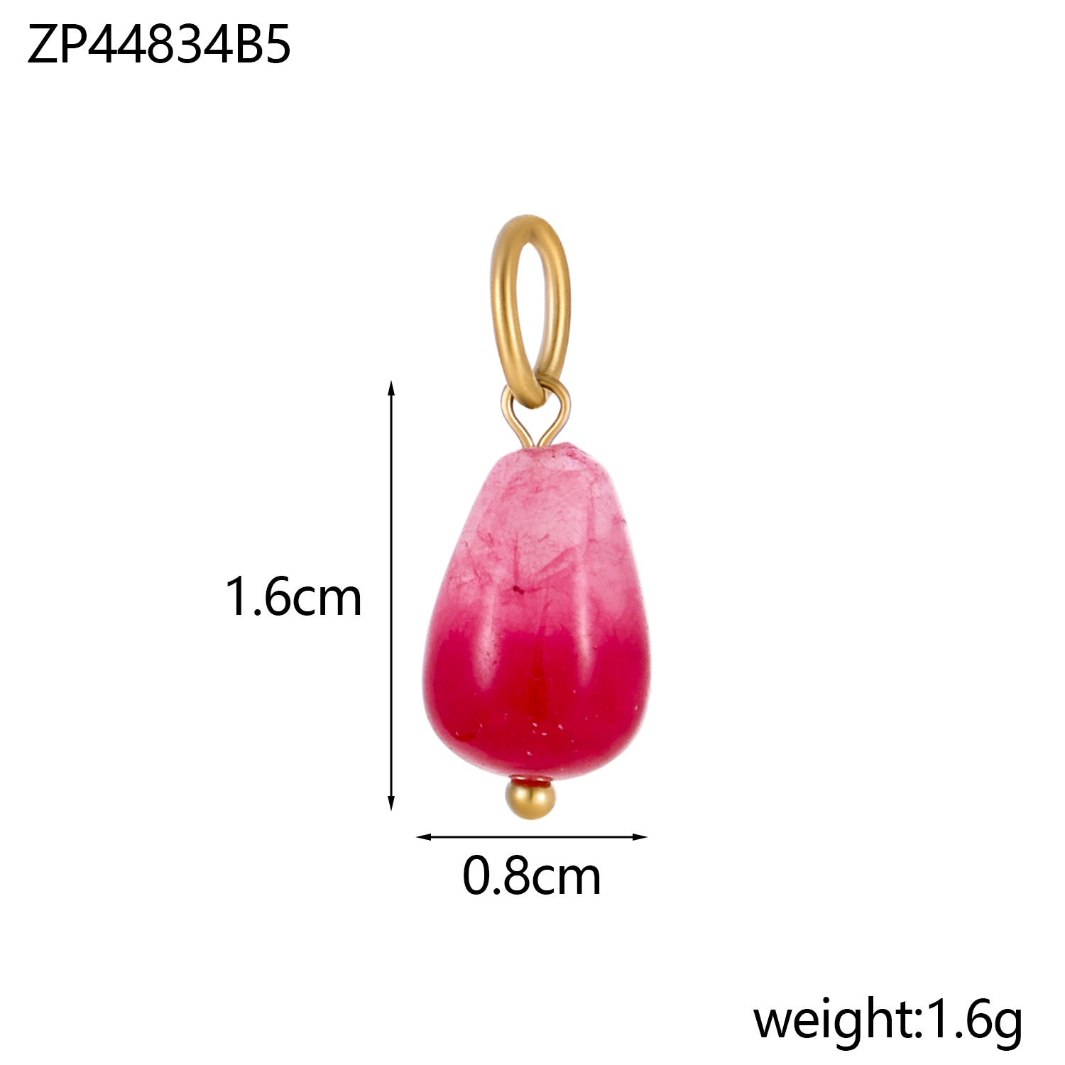 Wholesale DIY 12-color natural stone hanging ring chain pendant