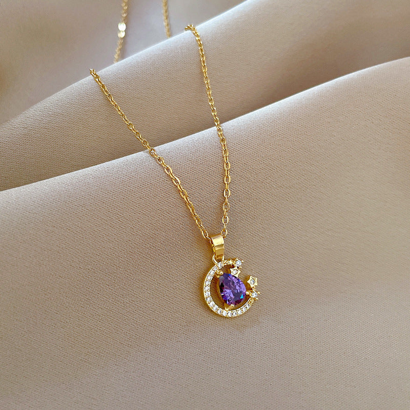 Wholesale Titanium Steel Azure Starry Sky Necklace Clavicle Chain Stainless Steel ACC-NE-Chuya005