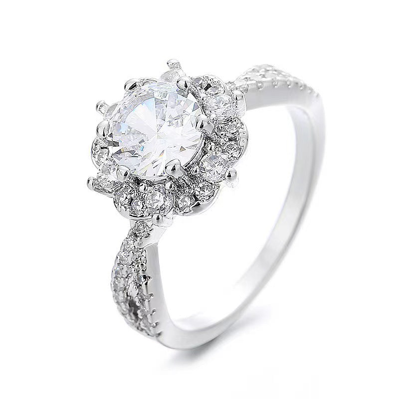 Wholesale  1 karat Flower Torsion Arm Diamond Ring