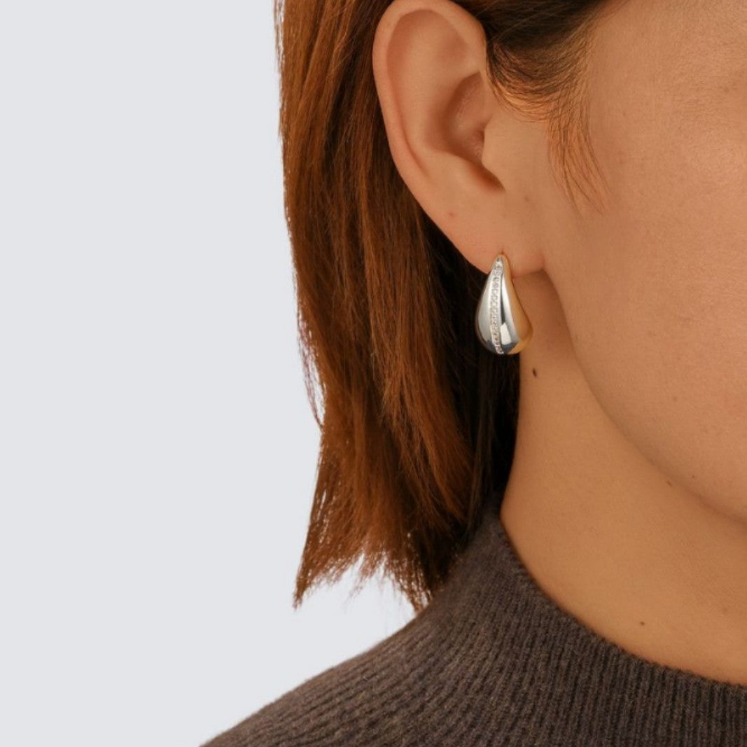 Wholesale  drop earrings retro metal smooth diamond earrings