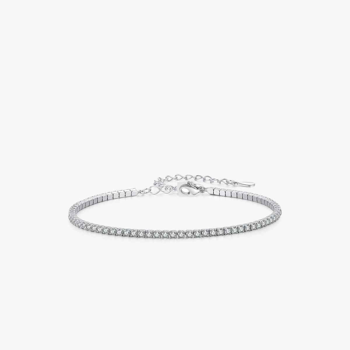 Wholesale S925 Silver Zircon Bracelet Women Geometric Row Design Fashion Accessory Boutique Resale Gift