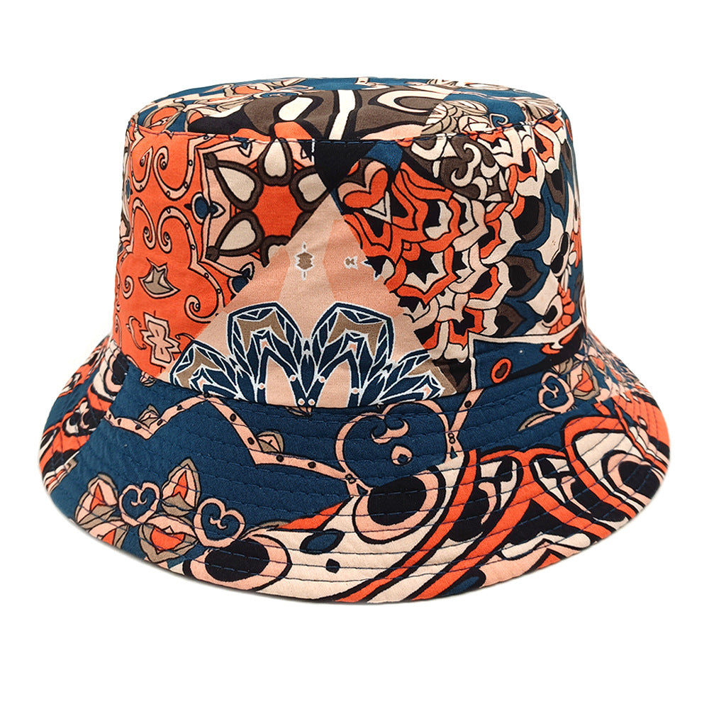 Wholesale Four Seasons Sun Visor Geometric Bucket Hat Colorblock