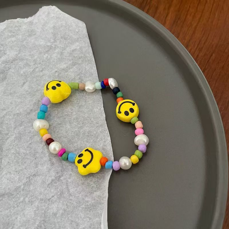 Wholesale Chic Rainbow Color Handmade Glass Beaded Bracelet For Women Fashion Jewelry Accessory Anniversary Gift And Resale
