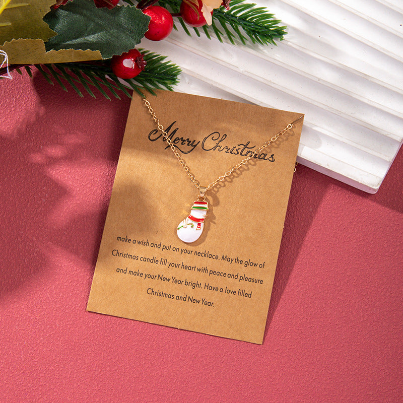 Wholesale Christmas Colored Oil Drop Pendant Christmas Tree Necklaces ACC-NE-Zhey002