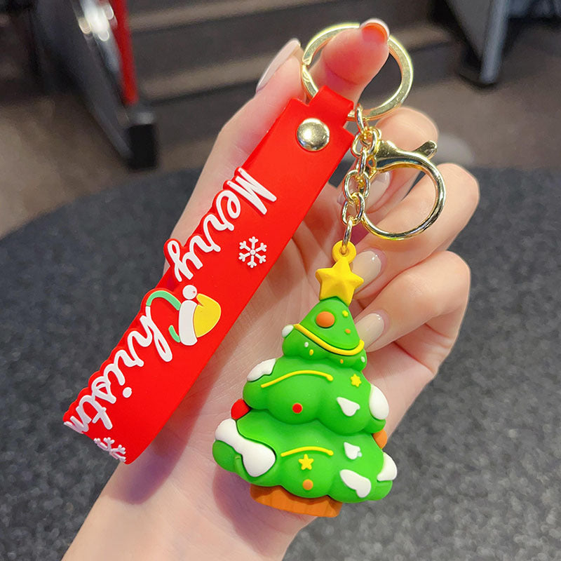 Wholesale Christmas  Keychain Cute Tree Elk Sock Pendant Car Key Accessory Gift For Men Women Boutique Resale
