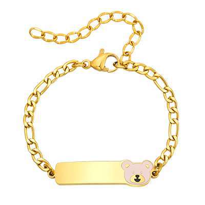 Wholesale Stainless Steel Gold Tone Resin Cute Bracelet For Women Kids Fashion Jewelry Accessory Everyday Casual Gift