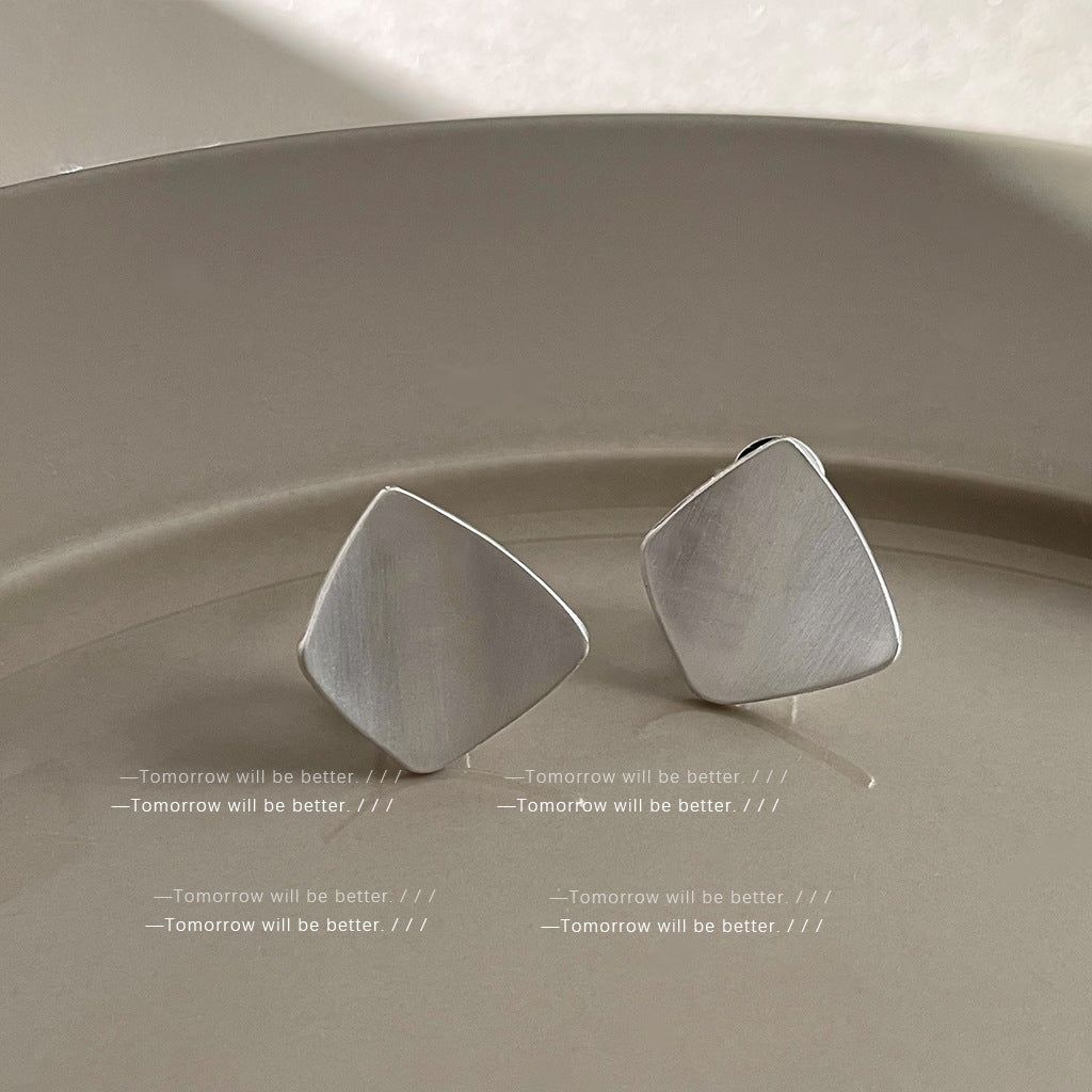 Wholesale Brushed Frosted Geometric Earrings Ear Studs ACC-ES-Eryu003