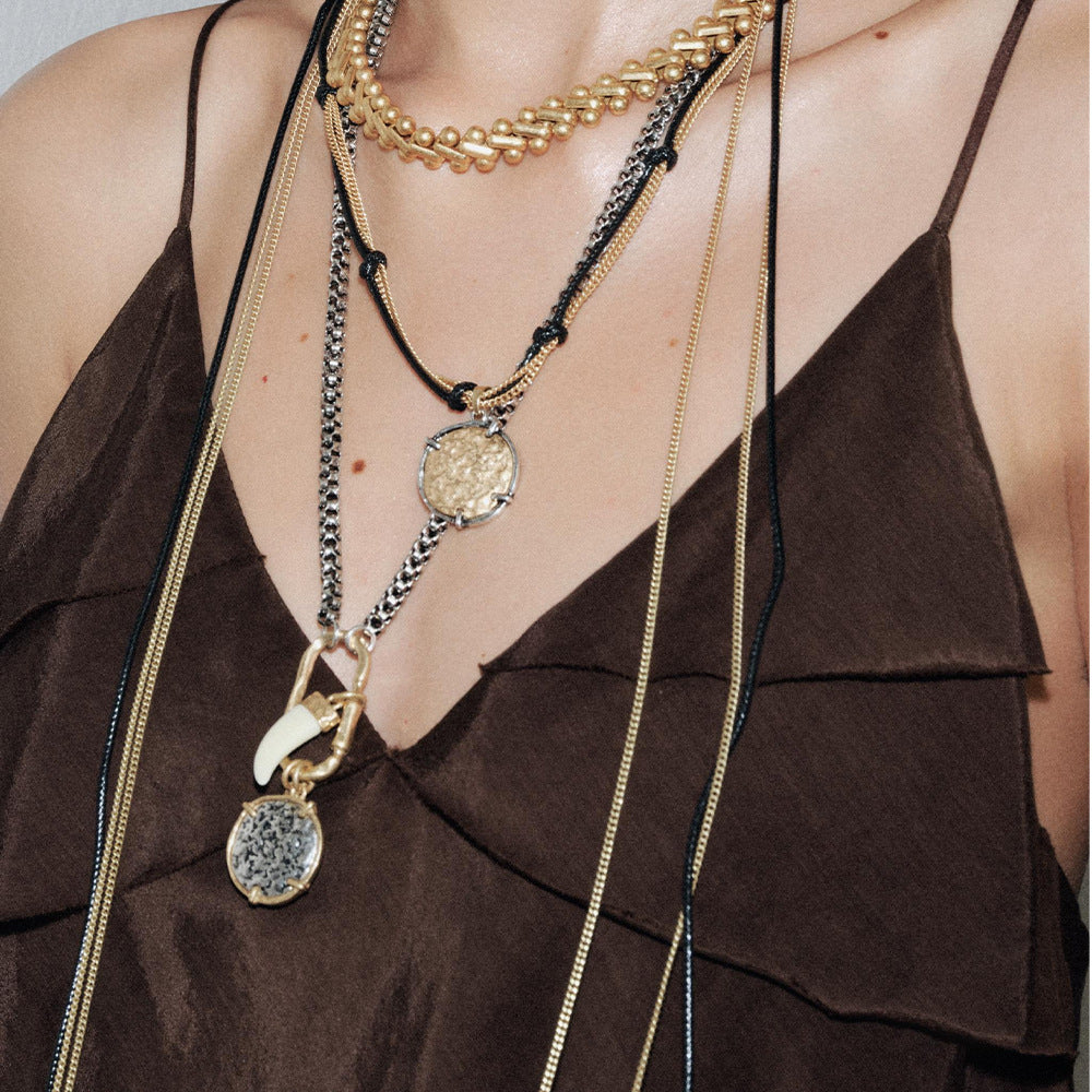 Wholesale  Multi-Layered Animal Horn Geometric Pendant Necklace