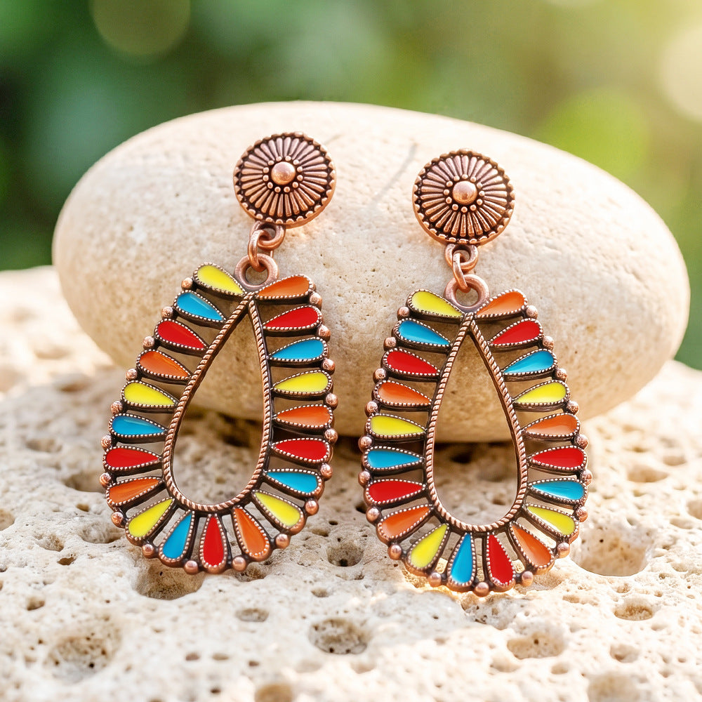 Wholesale Vintage Bohemian Drop Earrings Trendy Zinc Alloy Fashion Accessory