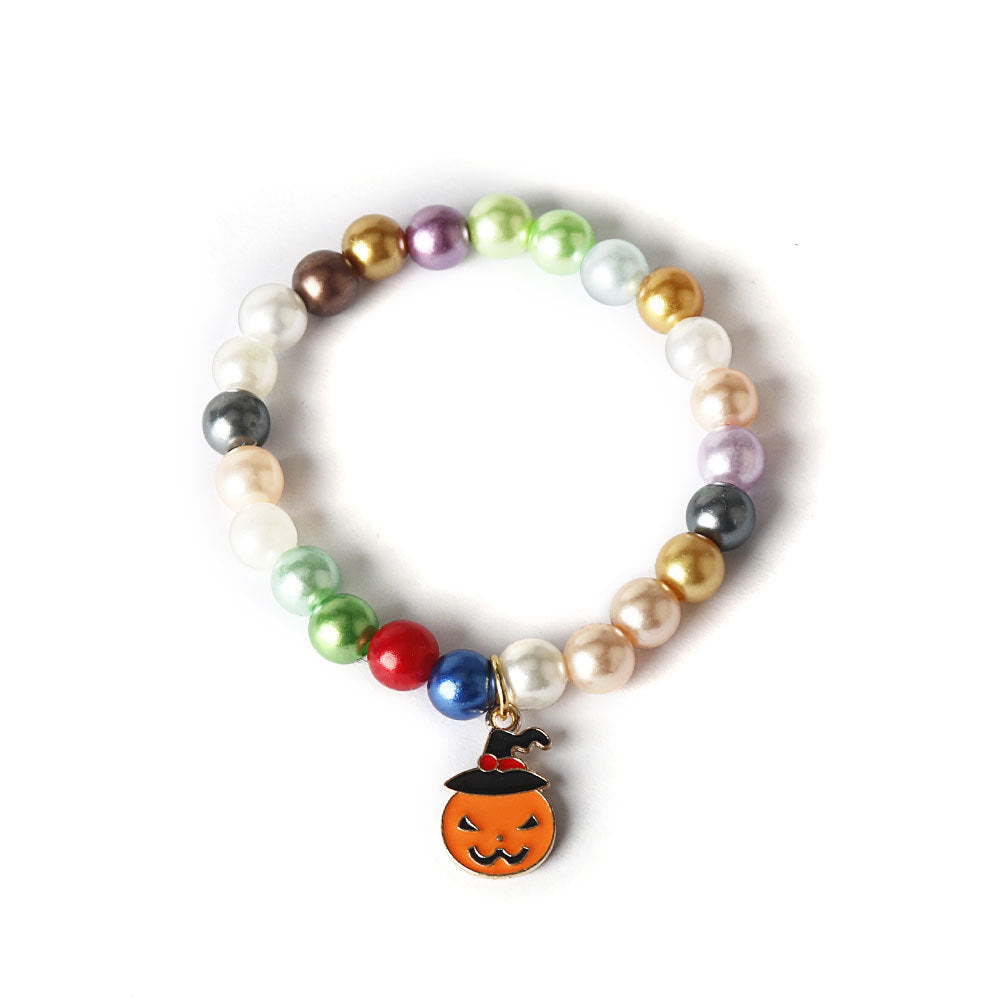 Wholesale Colorful Beaded Pumpkin Head Ghost Skull Halloween Bracelet ACC-BT-HX002