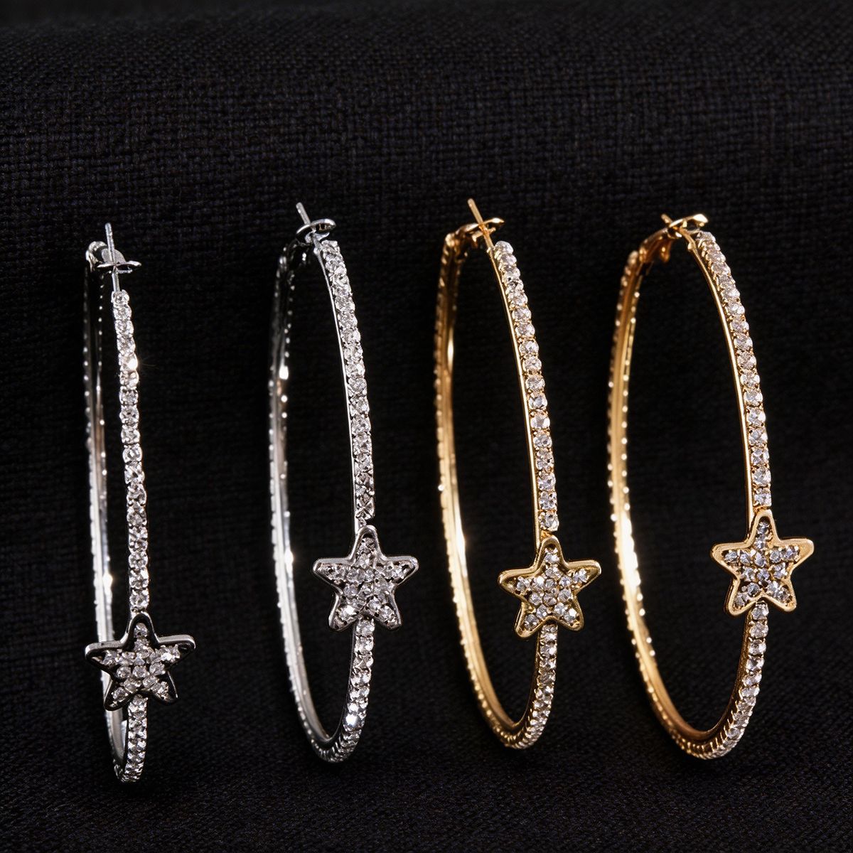Wholesale European American Light Luxury Diamond Star Earrings for Women - Boutique Resale