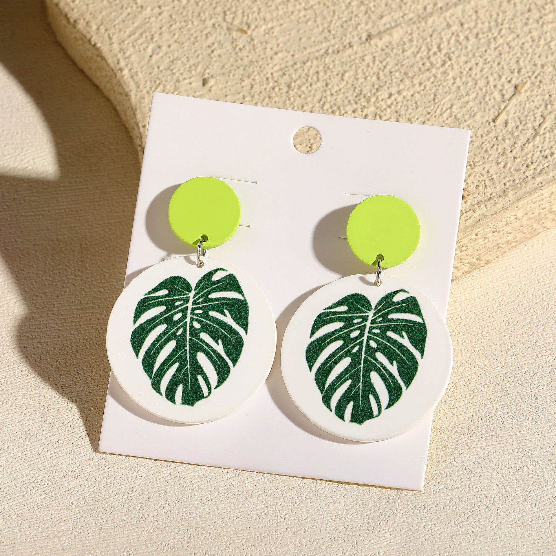 Wholesale Colorful Exaggerated Cartoon Stylish Green Banana Acrylic  Long Earrings