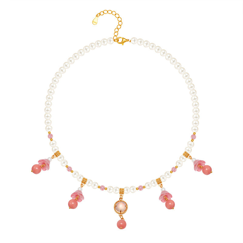 Wholesale Hanfu Style Pink Yuluo Necklace Traditional Chinese Fairy Jewelry Accessory for Women