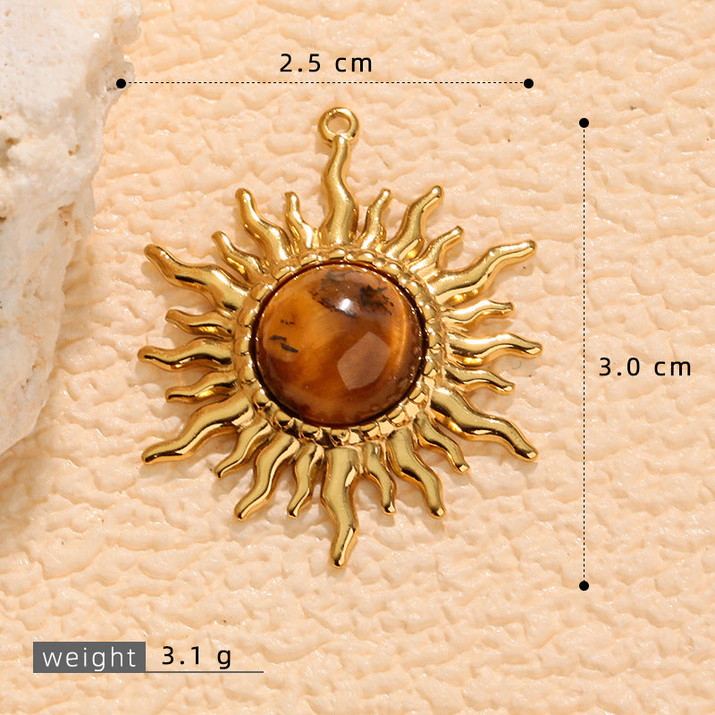 Wholesale stainless steel tiger' s eye stone jewelry pendant