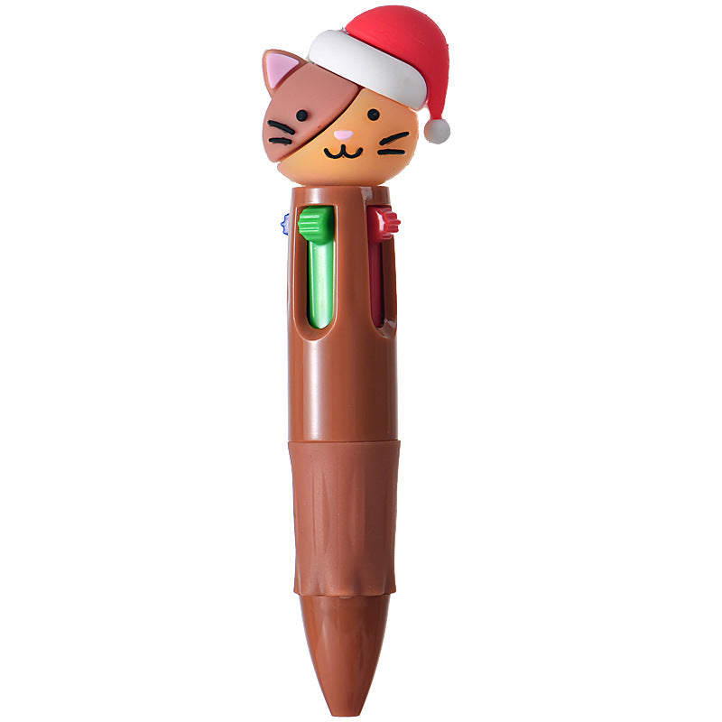 Wholesale Cute cartoon Christmas four-color ballpoint pen