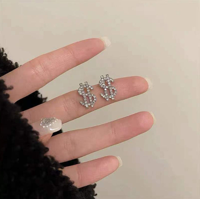 Wholesale Diamond Dollar Sign Earrings