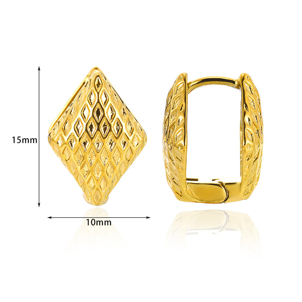 Wholesale non-fading 18K gold titanium steel heart-shaped earrings