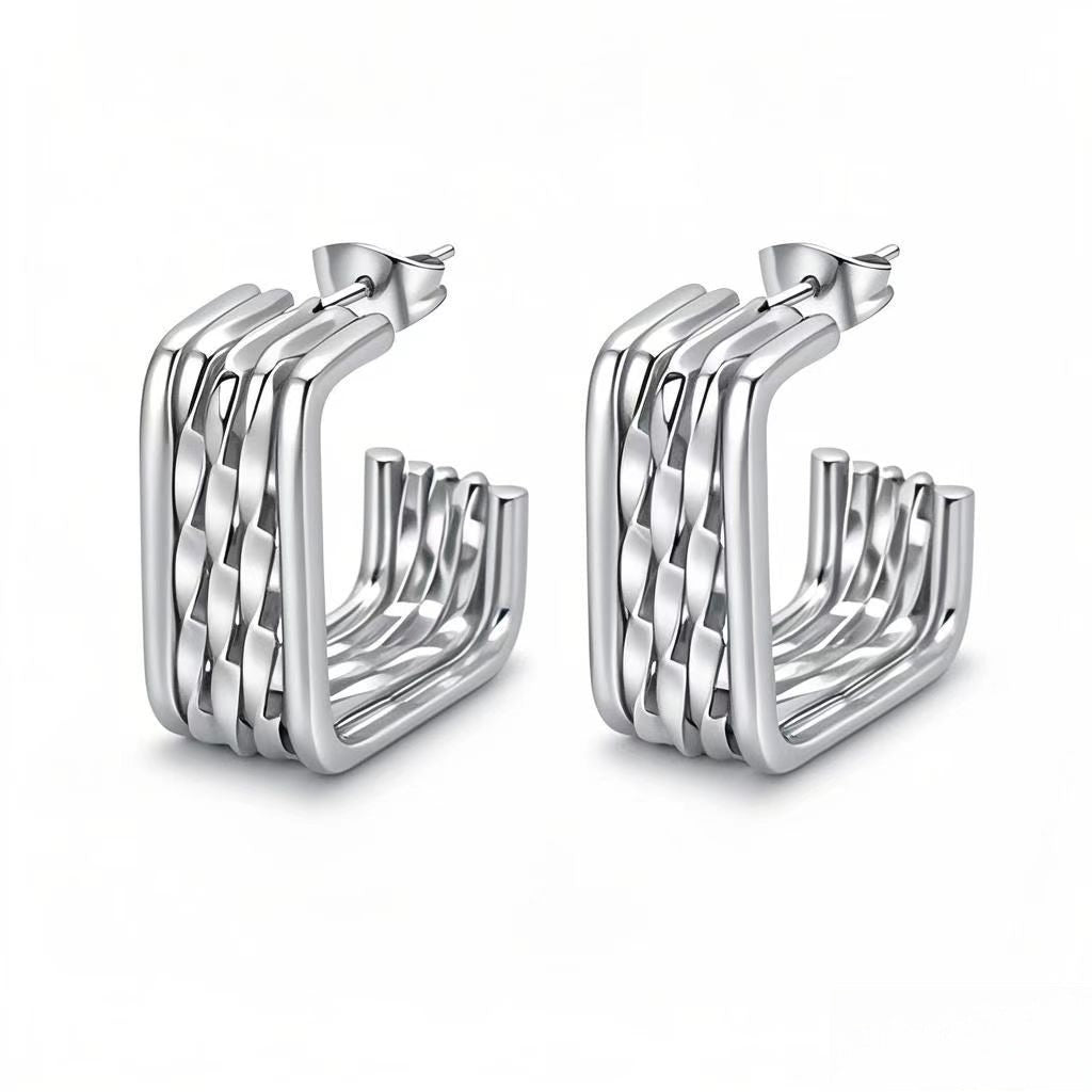 Wholesale Geometric Multi-layer  Titanium Steel  Earrings