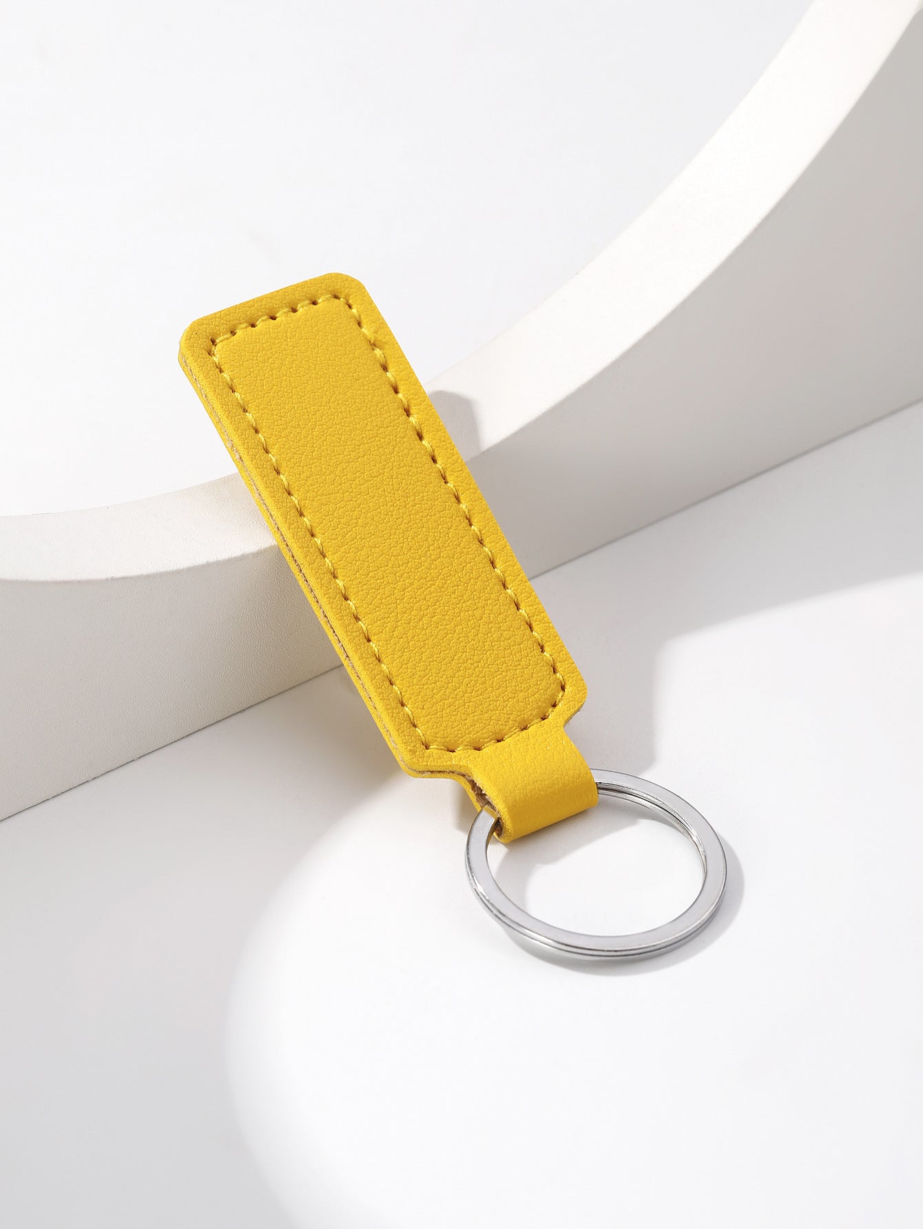 Wholesale solid color PU leather keychain