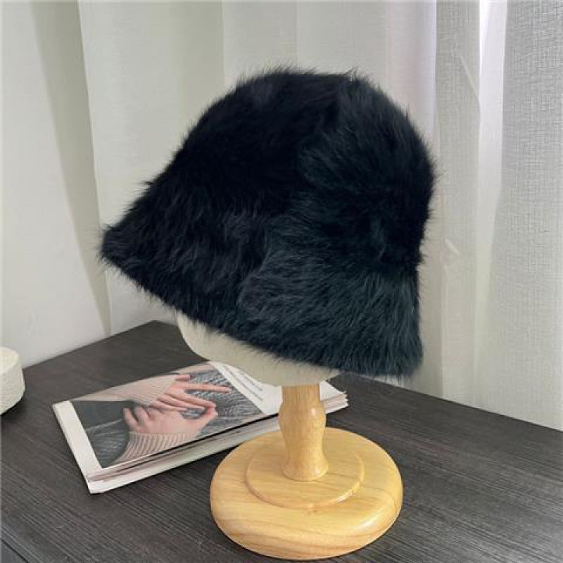 Wholesale Warm bucket hat autumn and winter furry plush Bucket Hat