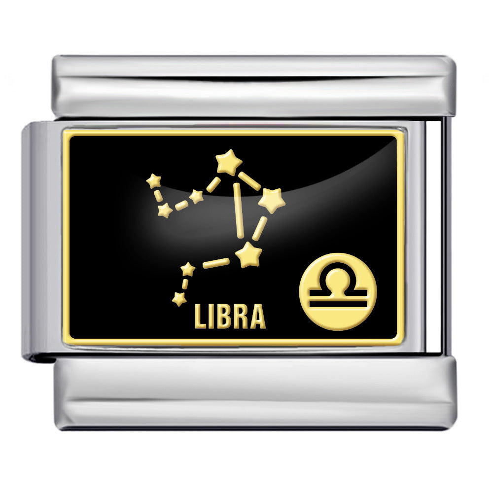 Wholesale  Italian module 12 constellations titanium steel welding DIY  bracelet