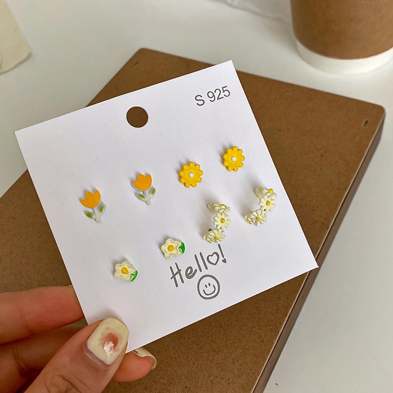 Wholesale Yellow Flower Butterfly Simple Earrings ACC-ES-Weim004