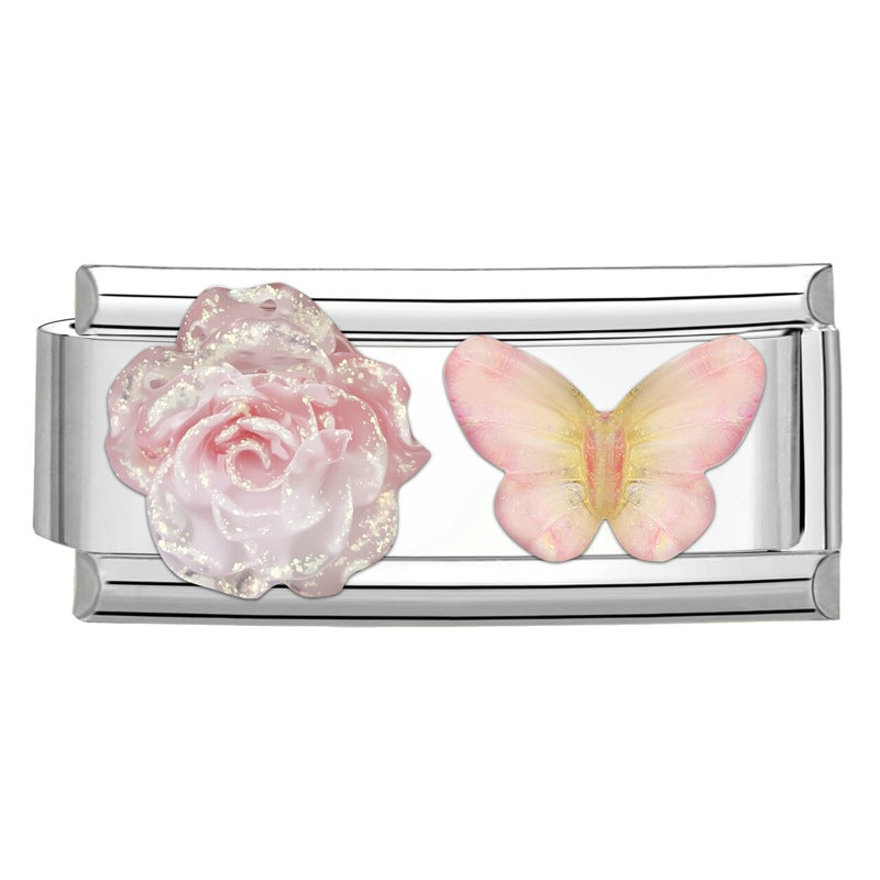 Wholesale Italian Charm Bracelet 9mm DIY Fresh and Cute  Creative Stainless Steel Composable Bracelet