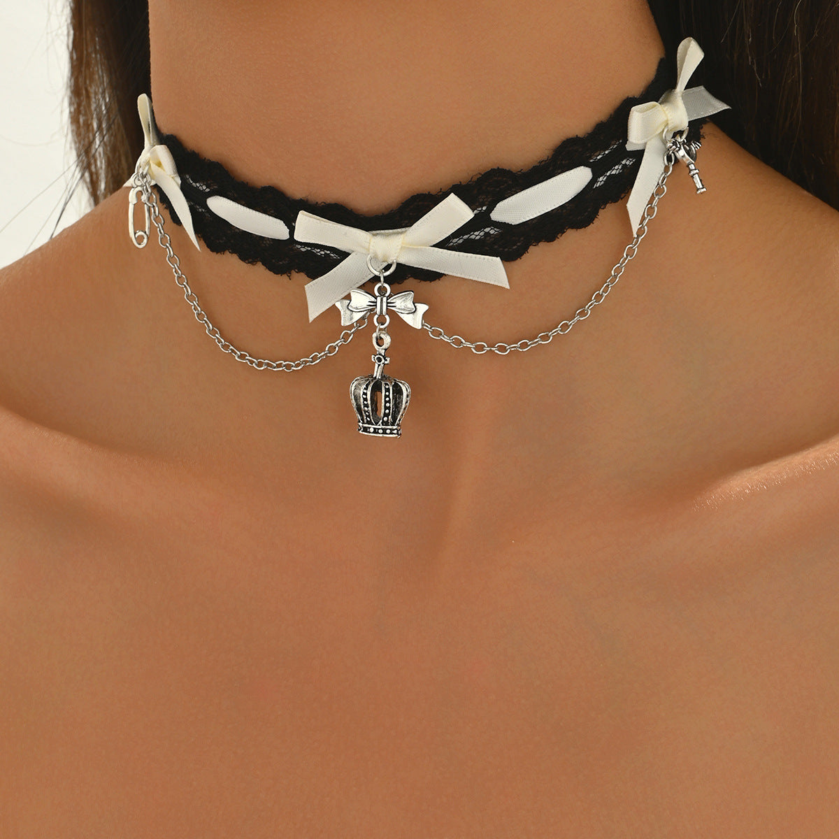 Wholesale Versatile Bow Elastic Lace Necklace
