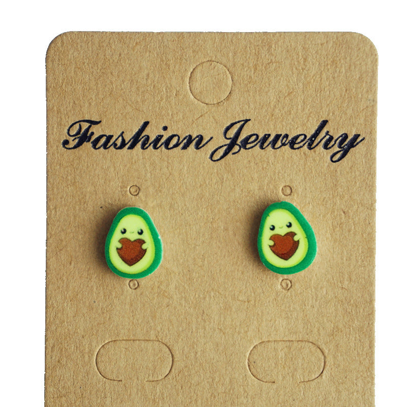 Wholesale 2 Pairs/Pack UFO Turtle Shell Strawberry Avocado Acrylic Earrings ACC-ES-HY096