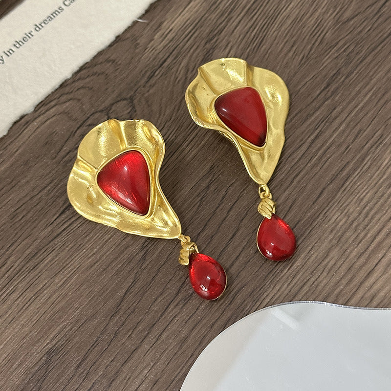 Wholesale  Geometric Shape Gem Pendant Earrings