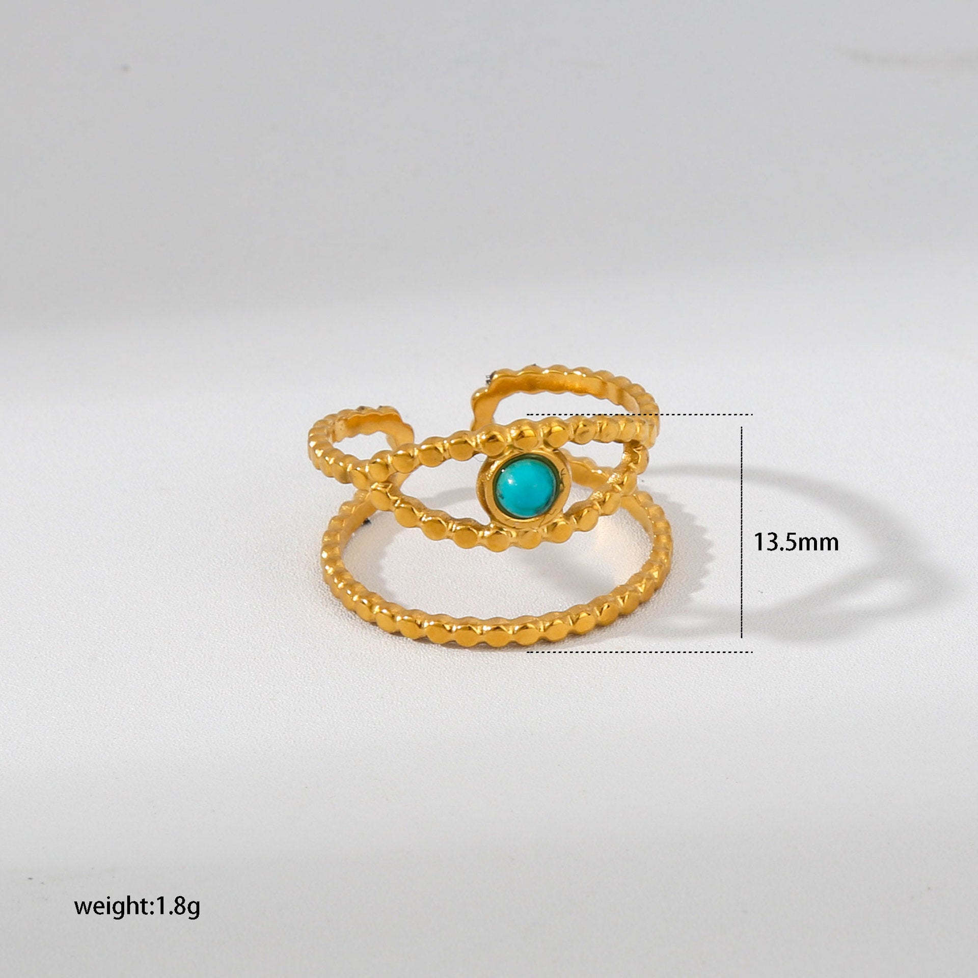 Wholesale Turquoise Star Moon Open Ring Stainless Steel Women S Chic Fashion Accessory