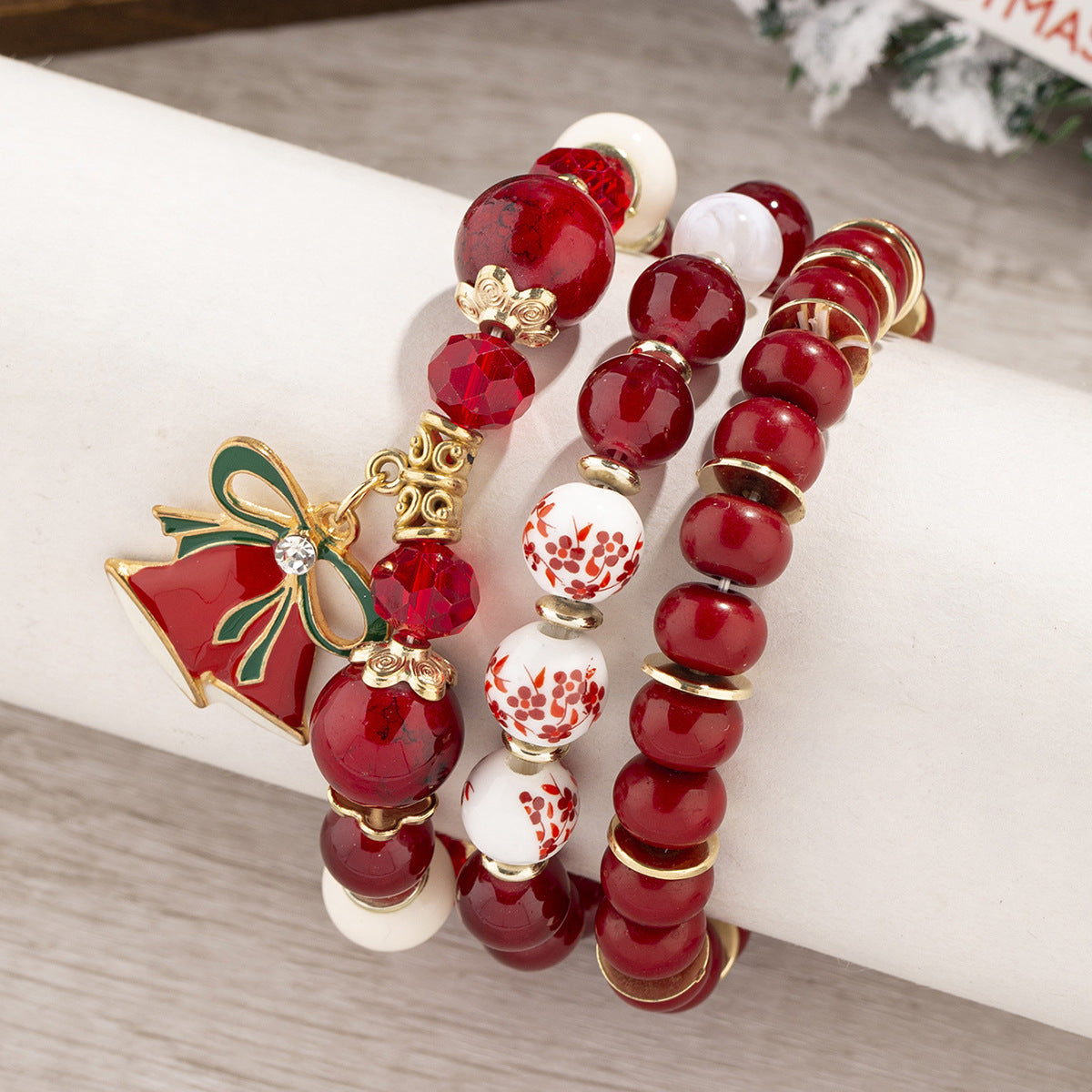 Wholesale Christmas Bohemian Multi-layer Crystal Beaded Bracelet ACC-BT-Lijie001