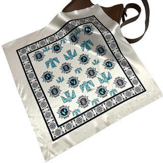 Wholesale Western Element Thunderbird Pattern Printed Square Scarf