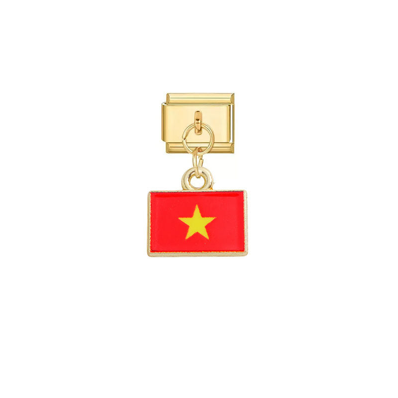 Wholesale Stainless Steel DIY Nation-themed Pendant Modules for Italy Fashion Accessory