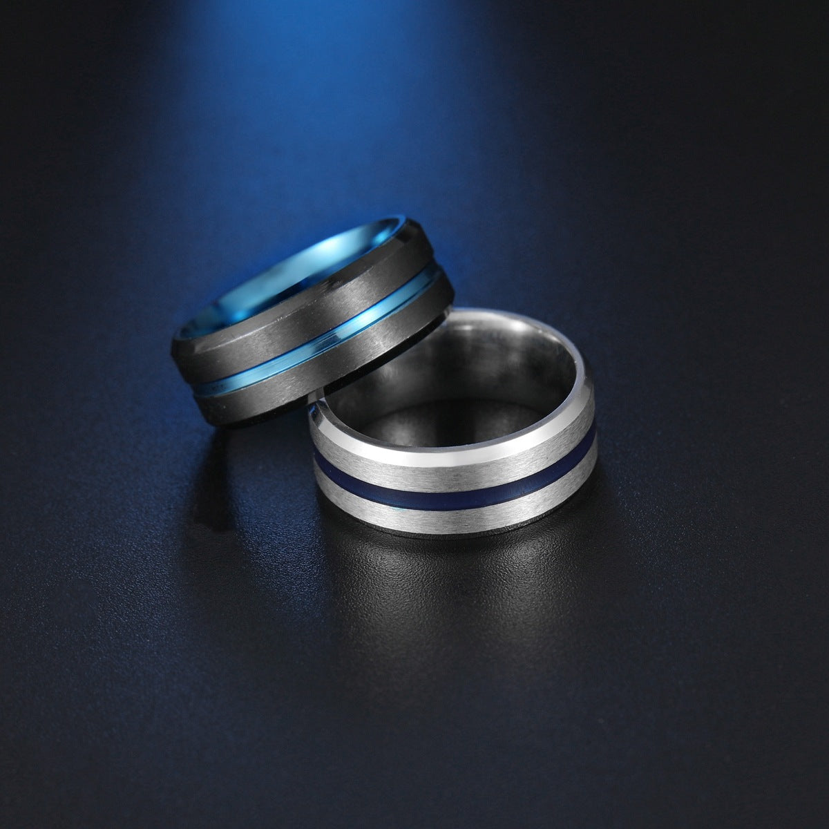 Wholesale  stainless steel men's electroplating two-color ring