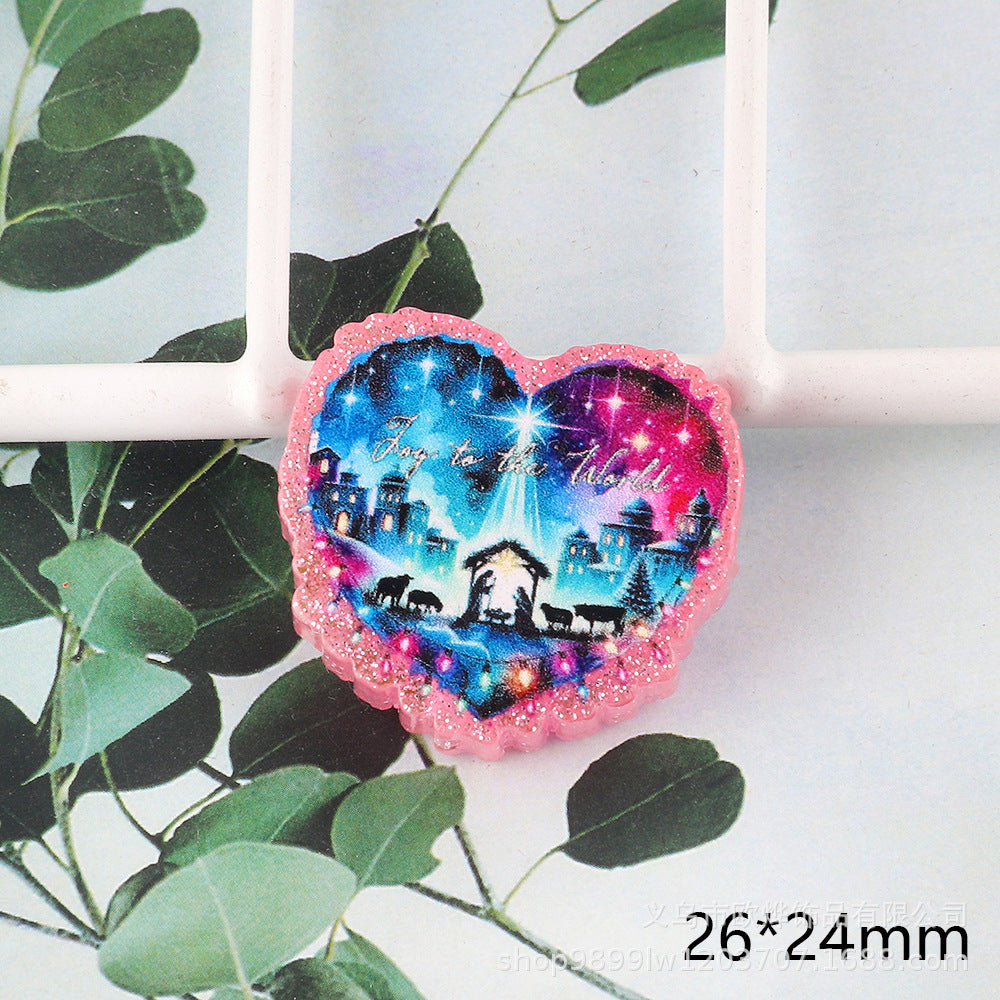 Wholesale New Cross-Border Straight Hole Cartoon Princess Animal DIY Acrylic Handmade Beaded Mobile Phone Key Chain Jewelry Accessories