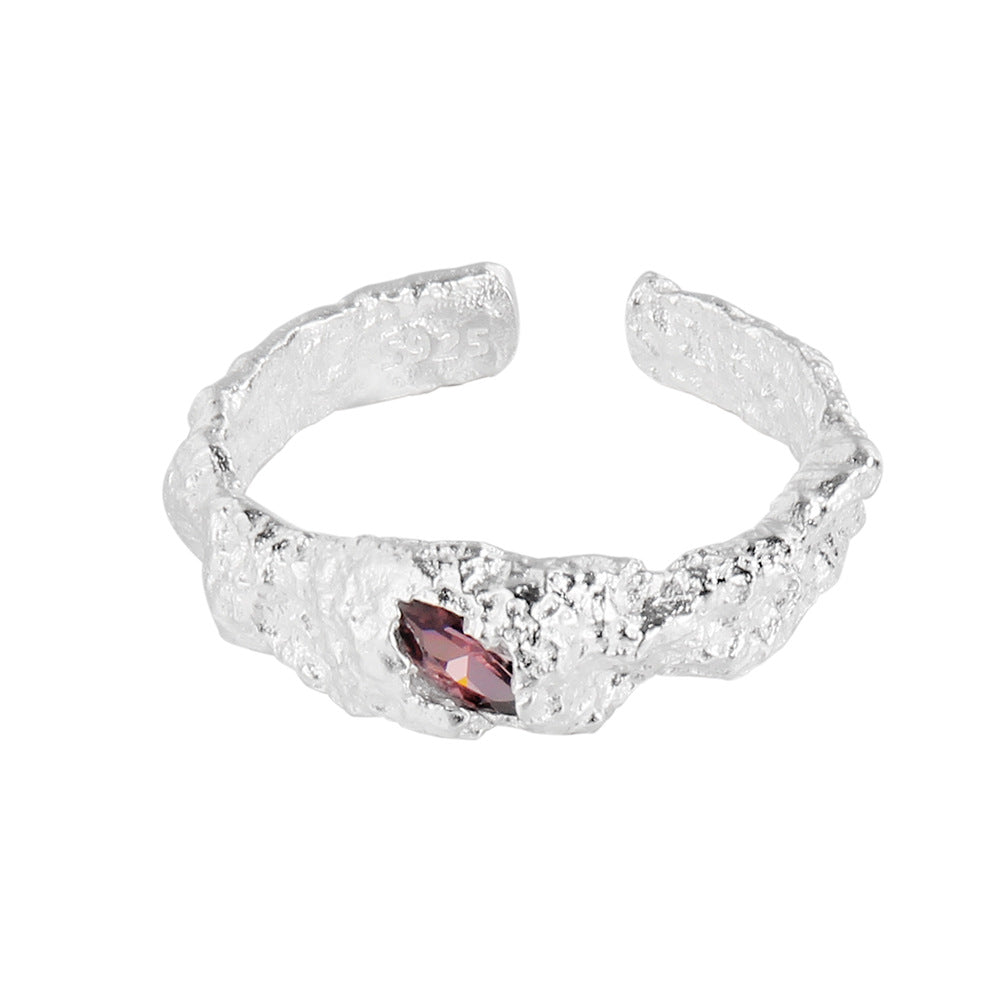 Wholesale S925 Sterling Silver Textured Open Rings ACC-RS-YWE005