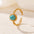 Wholesale Stainless Steel 18K Gold Open Turquoise Ring