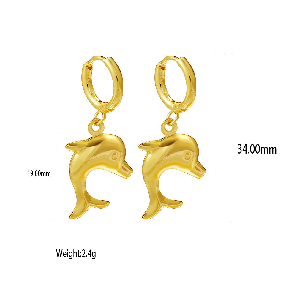 Wholesale Electroplated Stainless Steel Shell Earrings - Boutique Resale Jewelry