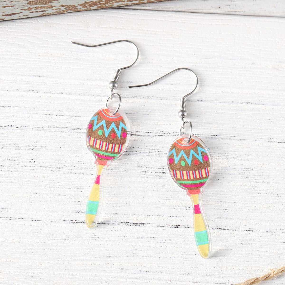 Wholesale Mexican colorful candy stick maracas musical instrument earrings