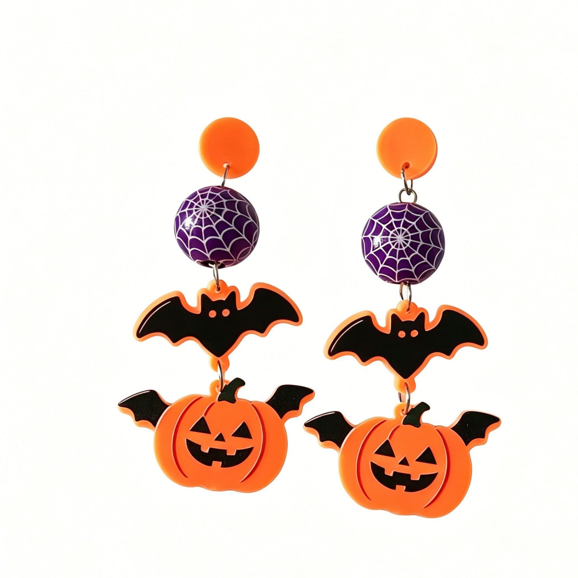 Wholesale  Acrylic Earrings Bat Ghost Pumpkin Wooden Beads Jewelry Accessory