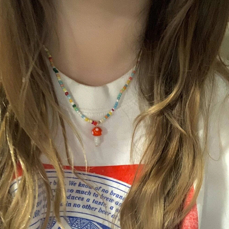 Wholesale  Color Rice Beads Handmade Beaded Necklace