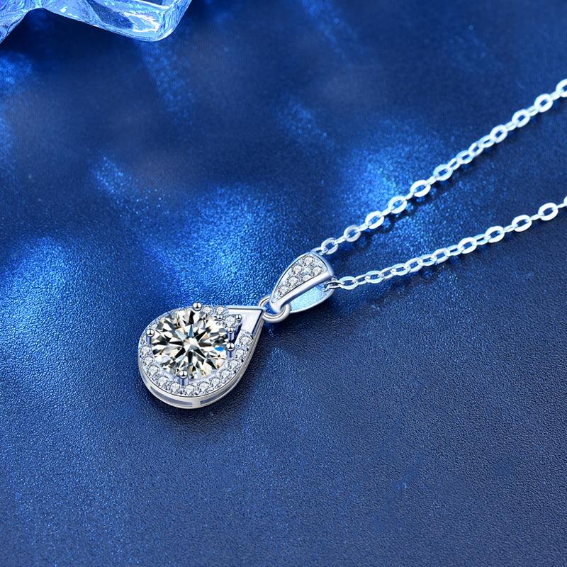 Wholesale Moissanite 925 Sterling Silver Water Drop Necklace