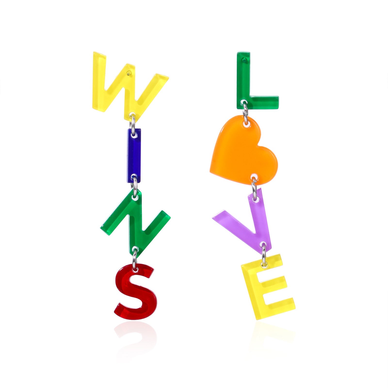 Wholesale LGBT Pride Month Rainbow Alloy Earrings ACC-ES-BinLi002