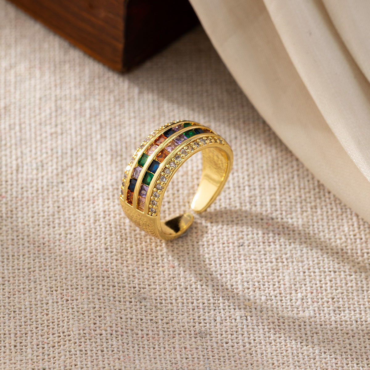 Wholesale Colored Zirconia Open Rings ACC-RS-SY001