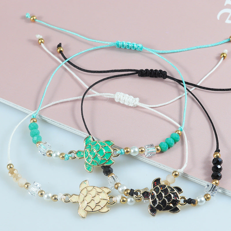 Wholesale Ocean Style Turtle Crystal Bead Bracelet - Fashion Jewelry Accessory for Gift