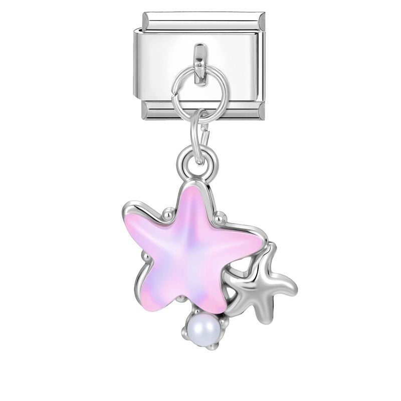 Wholesale Italian Charm Bracelet 9mm DIY Splicing Colorful Silver Pendant Stainless Steel Composable Bracelet