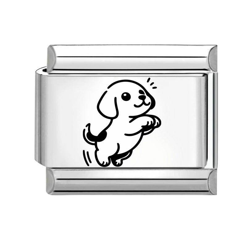 Wholesale 9mm Italian Charm Starter Bracelets DIY Cute Pet Series Stainless Steel Composable Bracelet