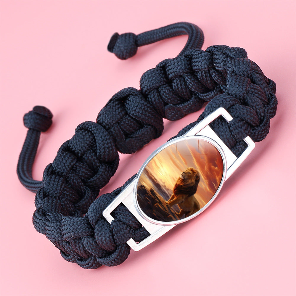 Wholesale Braided animal lion adjustable bracelet