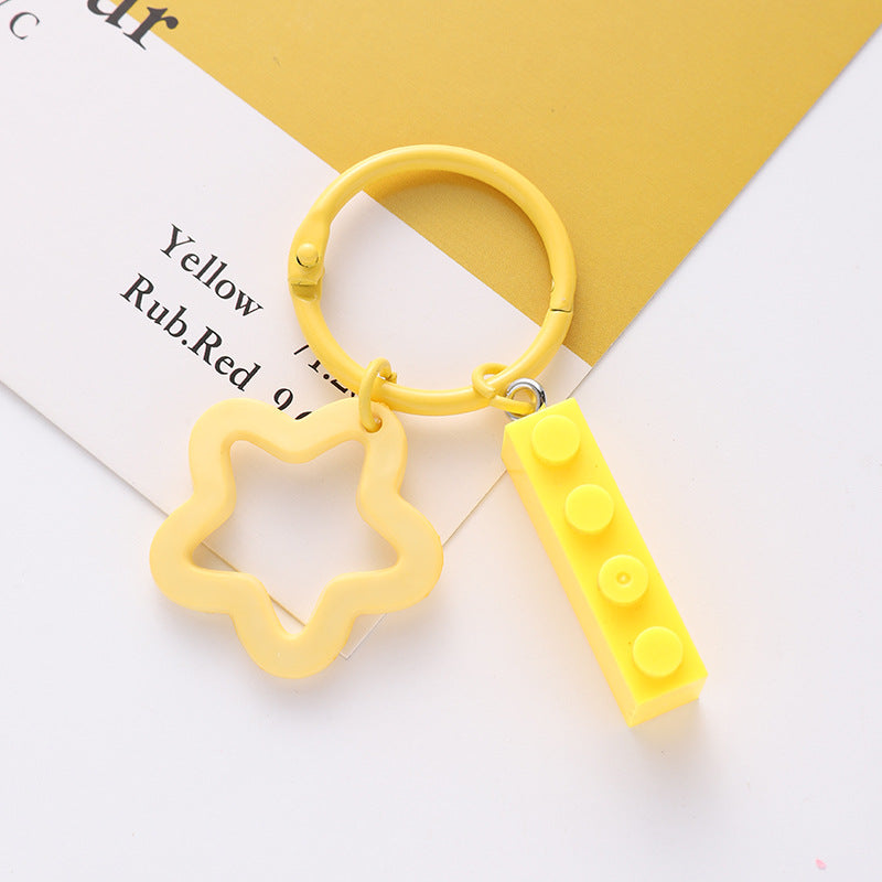 Wholesale acrylic colored five pointed star keychains ACC-KC-HuiMei012